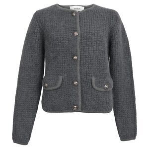 Ba&Sh Harry Pocket Button-Down Cardigan in Grey Wool